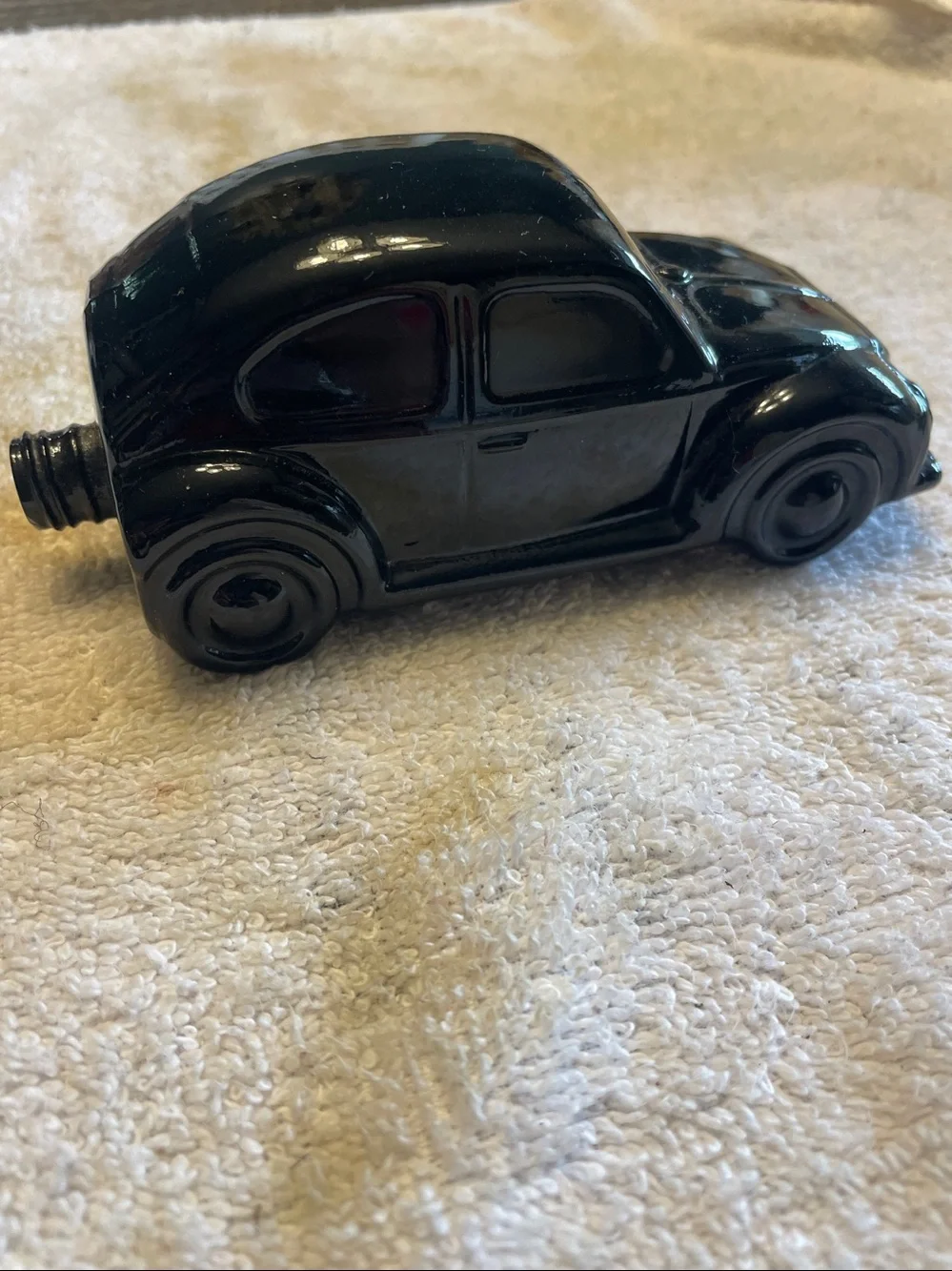 Vintage Avon Spicy Aftershave Bottle: 1970s Black Glass Volkswagen Beetle